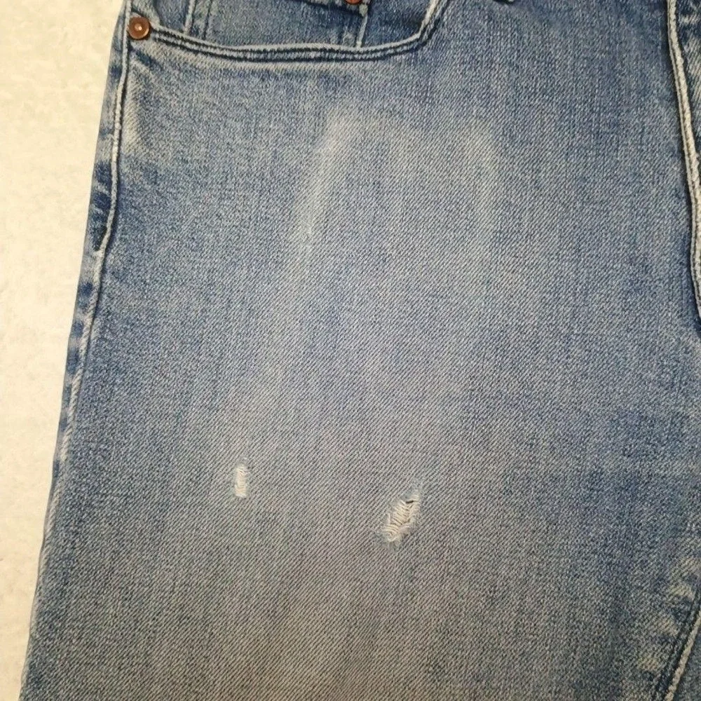 Mott & Bow Jeans Mens 31x30 Blue Slim Warren Light Distressed Stretch 5 Pocket